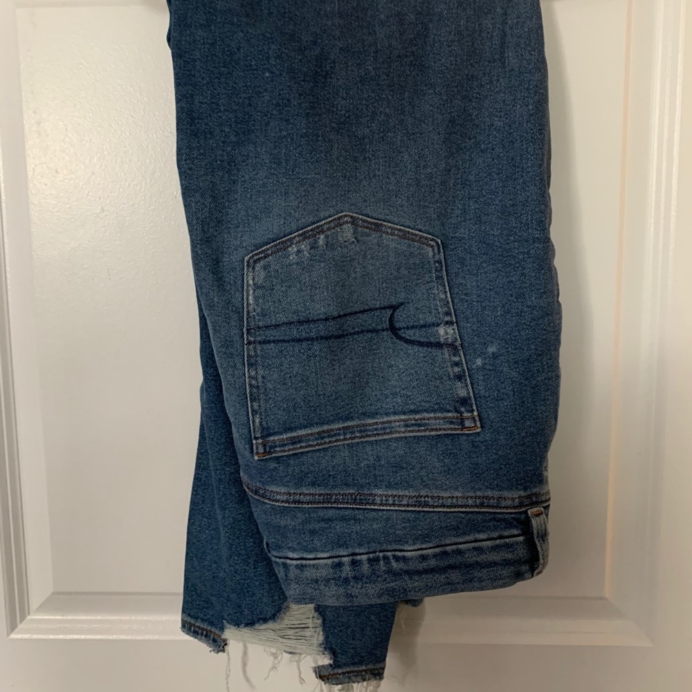 Size 18 distressed stretch curvy mom jeans